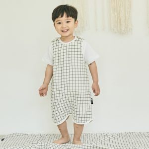 Áo ngủ Rototo bebe chất liệu xô 2 lớp – Caro xanh