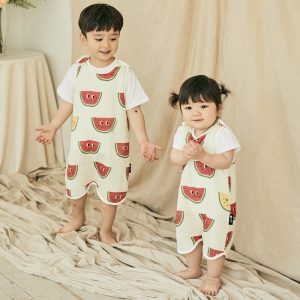 Áo ngủ Rototo bebe chất liệu xô 2 lớp – Hoạ tiết dưa hấu