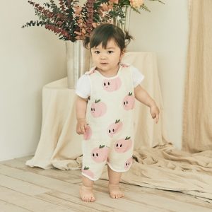 Áo ngủ Rototo bebe chất liệu xô 2 lớp – Hoạ tiết quả đào